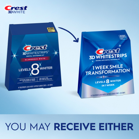 Benzi Crest 3D 1 WEEK SMILE TRANSFORMATION, partial 7 zile, 14 benzi, 10%, aplicare 30 min, benzi albire dinti [1]