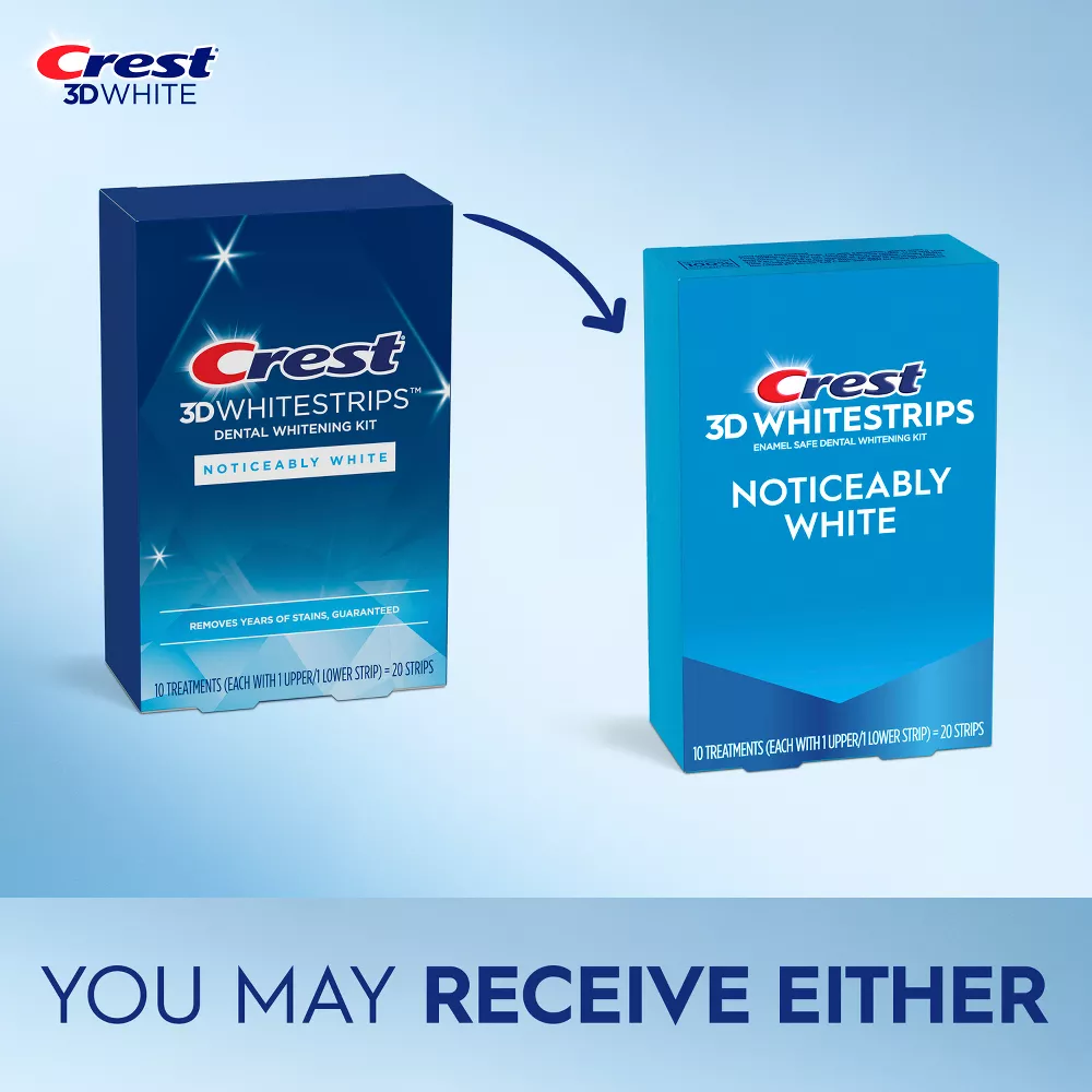 Benzi Crest 3D Noticeably White, 6% peroxid, 10 zile, 20 benzi albire dinti, 30 min [1]