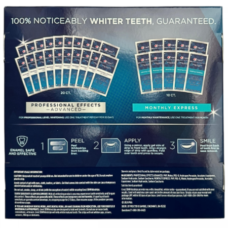 Benzi Crest 3D Whitestrips Level 32 Whiter Teeth, 10%/12% concentratie, 30 zile, 60 benzi albire, nivel albire 32, aplicare 45/60 min, benzi albire dinti [1]