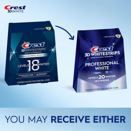 Benzi Crest 3D Whitestrips Professional White, 10%, 7 zile,  nivel albire 8, aplicare 45 min [1]