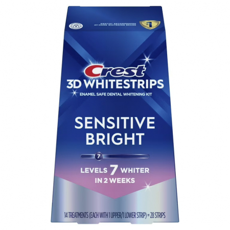 Benzi Crest 3D Whitestrips Sensitive Bright, 6% concentratie, 10 plicuri, 20 benzi albire, nivel albire 6, aplicare 45 min, benzi albire dinti sensibili [3]