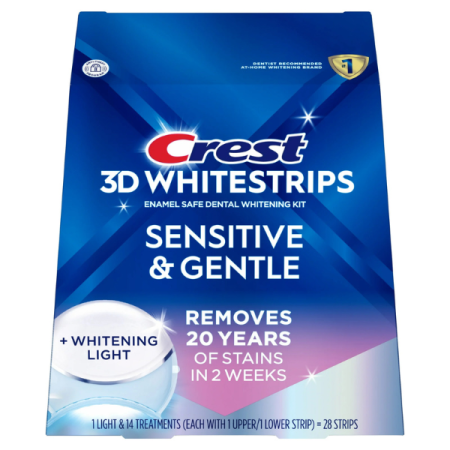Crest 3D Whitestrips Sensitive Plus + Led Light, 14 plicuri, 28 plasturi, Lampa UV, kit albire dinti sensibili [2]