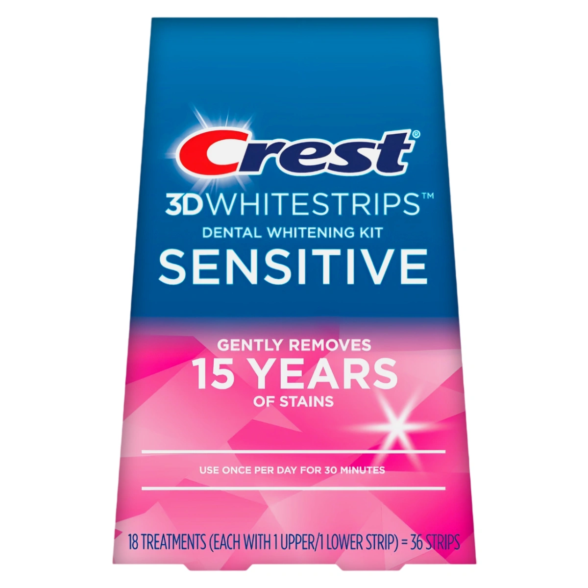 Benzi albire Crest - Crest 3D Whitestrips Sensitive, tratament albire 18 zile, concentratie 6%, benzi albire dinti sensibili