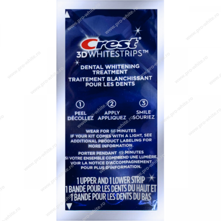 Benzi Crest 3D Supreme Bright, 16% concentratie, 14 zile, 28 benzi albire, nivel albire 18, aplicare 60 min, benzi albire dinti [2]