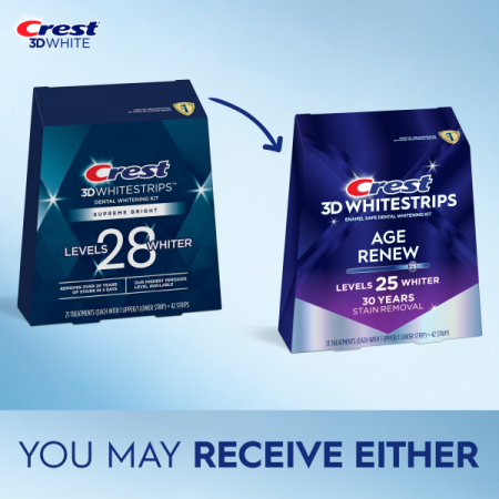 Crest 3D Whitestrips AGE RENEW, 16% concentratie, 21 zile, 42 benzi albire, nivel albire 25, 21 zile, aplicare 60 min, benzi crest [1]