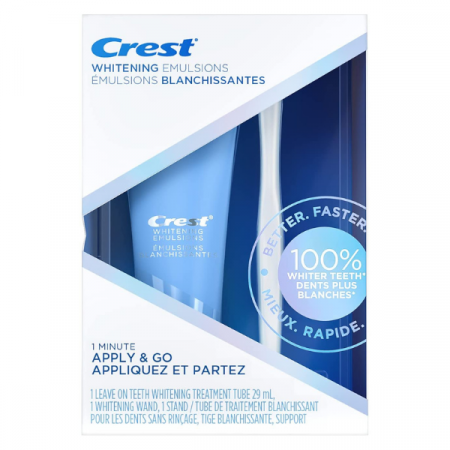 Kit Albire Dinti - Crest Whitening Emulsions, ser albire hidratant 25 g cu aplicator, apply & go