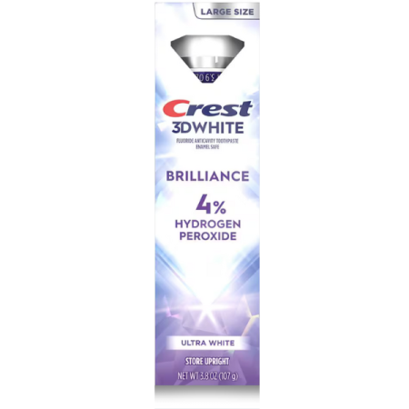 Pasta de dinti - Pasta de dinti Crest 3D White Brilliance, 4% peroxid, ultra white, protejeaza smaltul, 107g