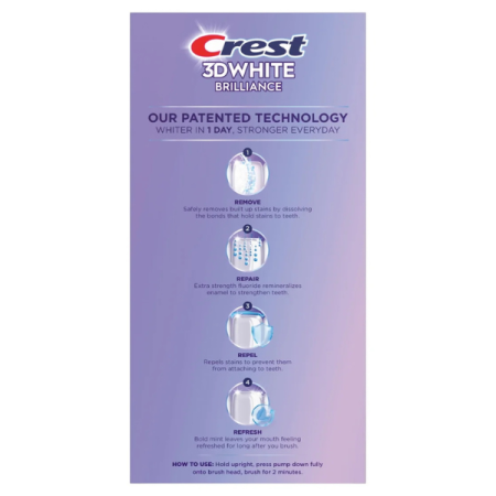 Pasta de dinți Crest 3DWhite Brilliance Deep Stain Remover, ULTRA WHITE, 87g [5]
