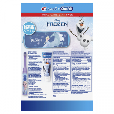 Pasta de dinti Crest Flouride Anticavity + Periuta de dinti electica Oral-B, Kids Disney's Frozen, aroma bubblegum, pentru copii, 119g [1]