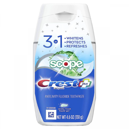 Pasta de dinti - Pasta de dinti Crest Scope Complete Plus, 3 in 1, albeste, protejeaza si improspateaza, 130g