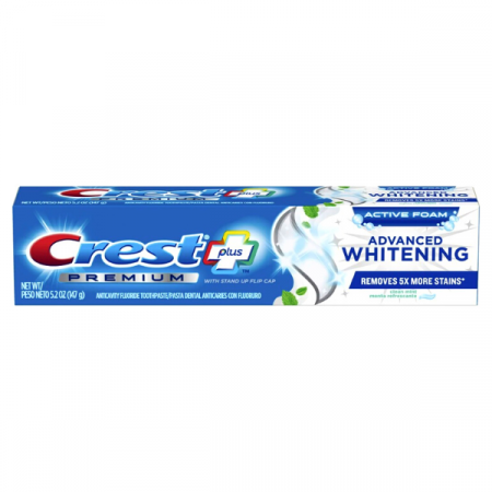 Pasta de dinti - Pasta de Dinti Crest Plus PREMIUM, Advanced Whitening, aroma de menta, 147g