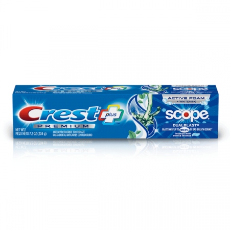 3x Pasta de Dinti Crest Scope Plus PREMIUM, Dualblast, aroma intensa de menta, 147g [3]