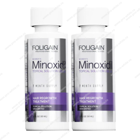 Ingrijire par - 2x Solutie Foligain, Minoxidil 2%, pentru femei, impotriva caderii parului, tratament 2 luni
