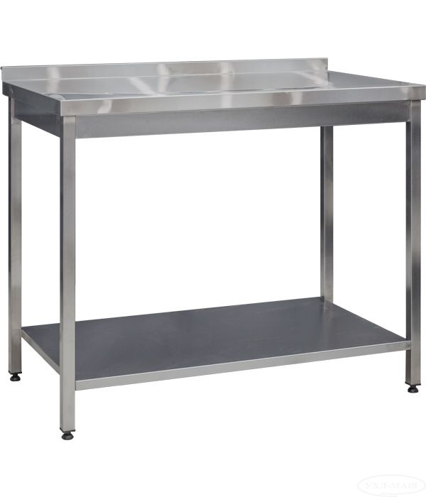 Masa inox cu rebord si polita 1200x700xh850mm [1]