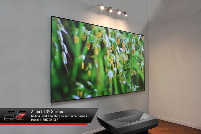 Optoma Projection TV Videoproiector 4K UHZ65UST si Ecran fix perete, EliteScreens ALR dedicat ptr UST Elite AR100H2-CLR [2]