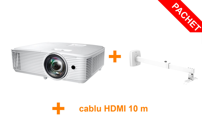 Pachet Videoproiector OPTOMA HD29HST, Short Throw, Full HD 1920x1080, 4000 lumeni, contrast 50.000:1, suport Short Throw, Cablu HDMI [6]