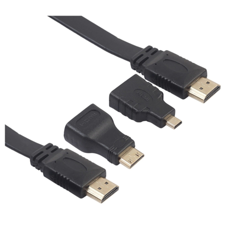 Accesorii Laptopuri - Cablu HDMI-HDMI digital, contacte aurite si 2 adaptoare TED ELECTRIC 283621, 1.5 m