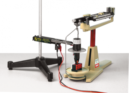 Dispozitiv de observare a interactiunii dintre campul magnetic si cel electromagnetic creat de conductorul liniar [1]