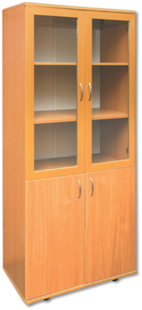 Dulapuri,Biblioteci si Cuiere - Dulap biblioteca cu 4 usi (2 din sticla/802x403x1816mm)