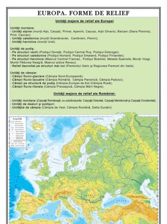 Planse - Europa. Forme de relief (planşă)