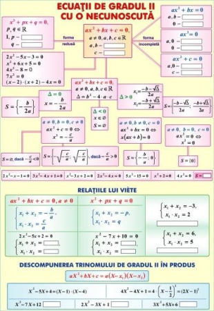 Matematica - Funcţii de gradul II cu o necunoscută/Transformări geometrice (duo)