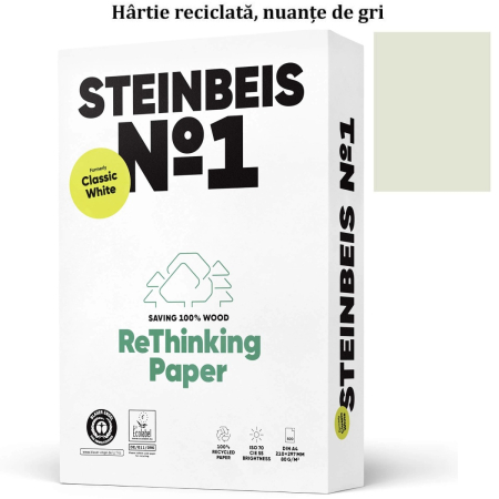Produse din Hartie - Hartie reciclata STEINBEIS Classic White A4