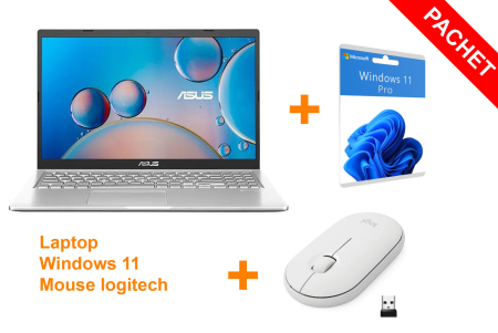 Laptopuri si Accesorii - Laptop ASUS X515EA cu procesor Intel® Core™ i3-1115G4, 15.6", Full HD, 8GB, 256GB SSD, Intel® UHD Graphics, Transparent Silver, Windows 11