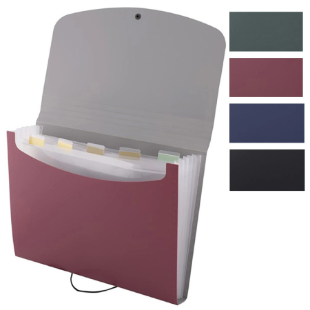 Mape si Folii Plastic - Mapa din plastic cu burduf 6 compartimente D.RECT 5566