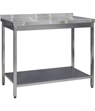 Mobilier Laboratoare - Masa inox cu rebord si polita 1200x600xh850mm
