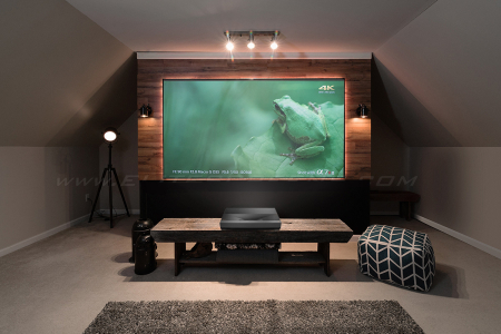 Videoproiectoare - Optoma Projection TV Videoproiector 4K UHZ65UST si Ecran fix perete, EliteScreens ALR dedicat ptr UST Elite AR100H2-CLR