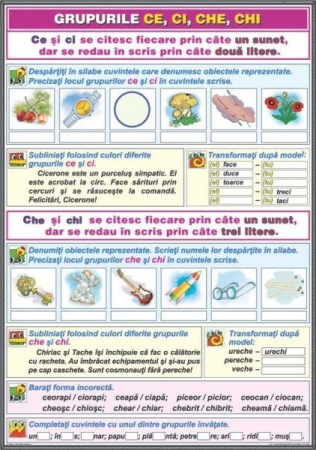 Scrierea corecta - Ortografierea grupurilor: chi /ci şi che/ce \ Adjectivul (DUO)