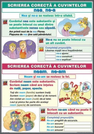 Ortografierea grupurilor: ne-a / nea şi ne-am / neam \ Scrierea cuvintelor cu consoane duble: cc şi nn (DUO) [1]