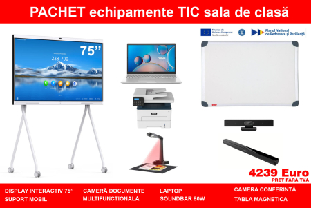 Pachete Echipamente Sala Clasa - Pachet echipamente TIC pentru sala de clasă display 75'' eligibil PNRR