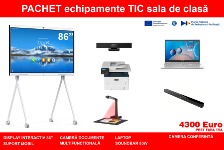 Oferta PNRR/PNRAS - Pachet echipamente TIC pentru sala de clasă display 86'' eligibil PNRR