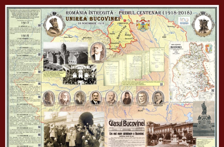Materiale Didactice Gimnaziu si Liceu - România Întregită - Primul Centenar. Unirea Bucovinei (panou interactiv 1400x1000mm