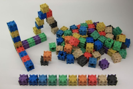 Materiale Didactice si Jocuri Prescolari - Set cuburi interconectabile (10 culori)