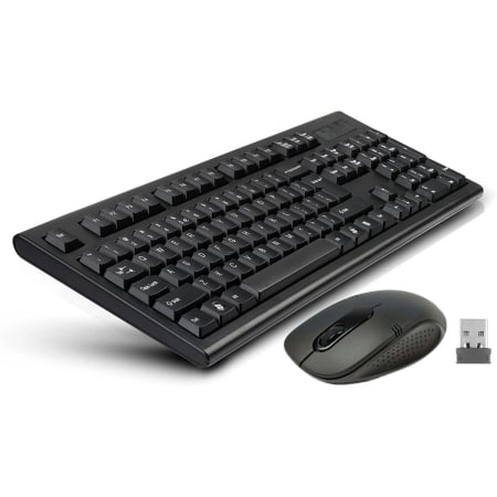 Periferice PC - Set tastatura si mouse wireless A4TECH Comfort Multimedia 7100N