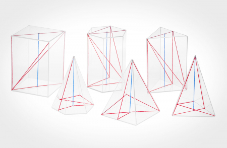 Materiale Didactice - Solide geometrice - piramide și prisme (6 buc.)