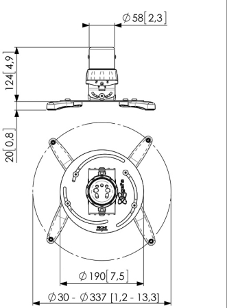 Suport tavan videoproiector Vogel's PPC1500, max. 20 kg, argintiu [2]