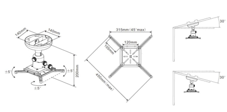 Suport videoproiector de tavan Multibrackets 0728, max 15 kg, alb [4]