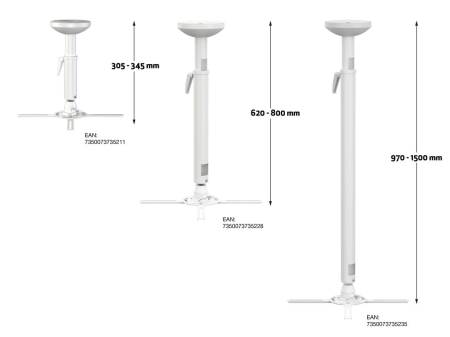 Suport videoproiector tavan 305-345mm, Multibrackets 5211,alb [3]