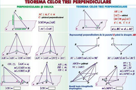 Planse liceu - Teorema celor trei perpendiculare/ Sfera circumscrisă corpurilor de rotaţie (duo)