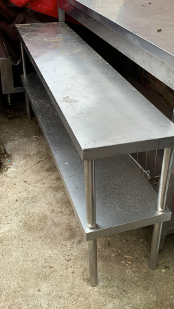 ECHIPAMENTE HORECA - Raft din inox cu 2 polițe  1500x660x320(h) mm - folosit