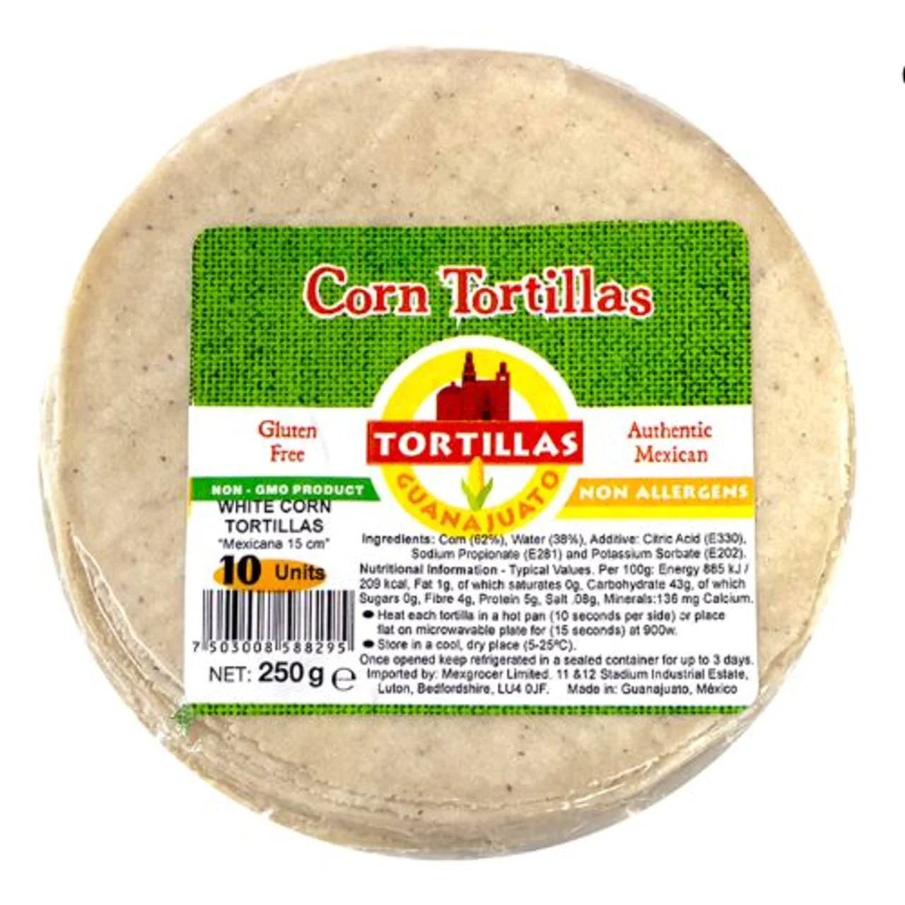 TORTILE - Tortile / lipii de porumb alb 15 cm -10 bucați (250g)