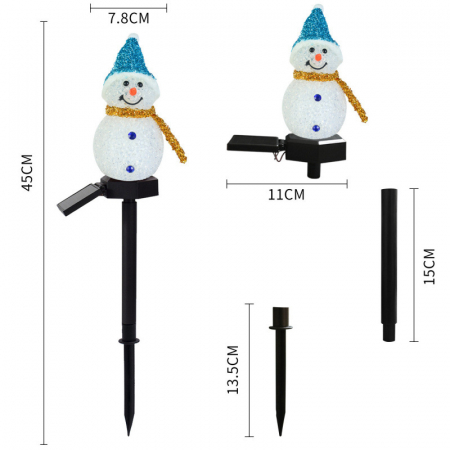 Set 4 Lămpi Solare de Crăciun, Om de Zăpadă - Magia Sărbătorilor în Grădina Ta [4]