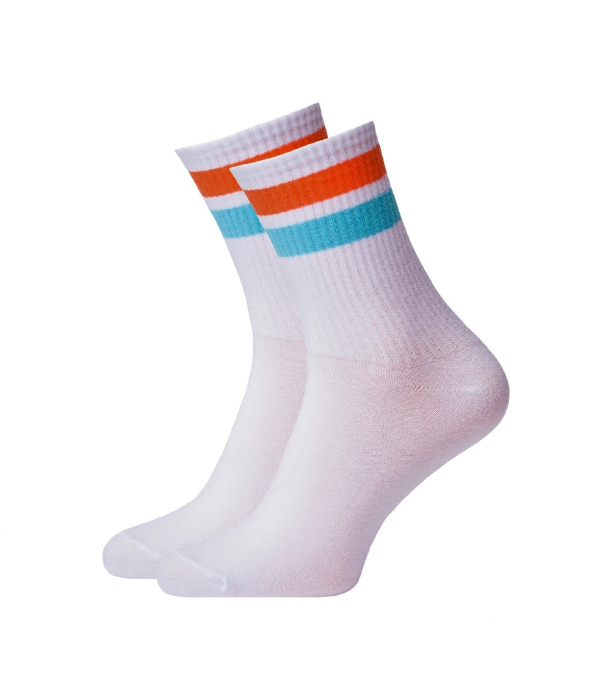 Sosete sport albe cu dungi si elastic lat [1]