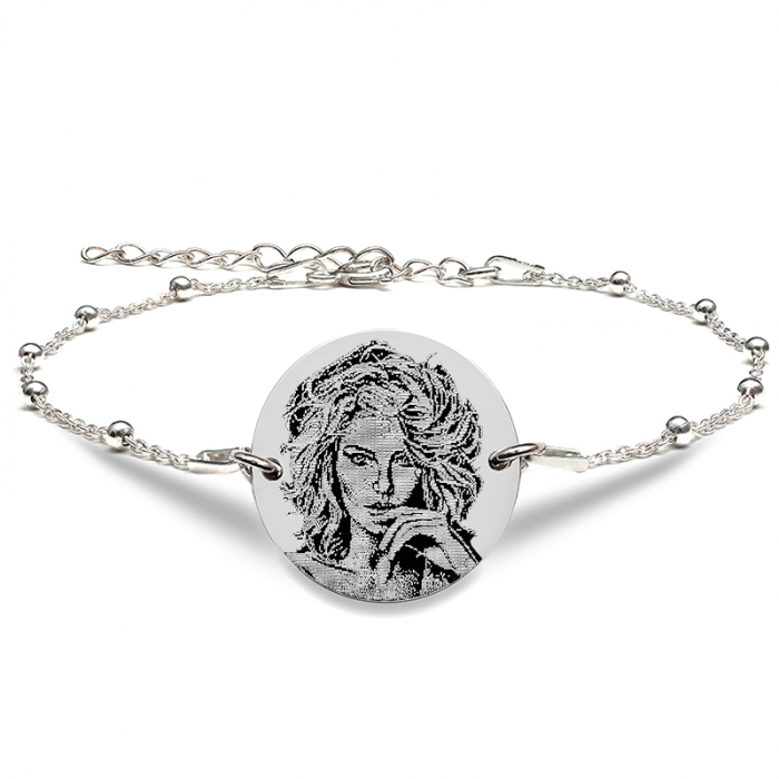 Bratara argint dama banut 19 mm personalizat cu poza [2]