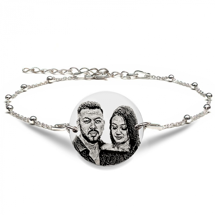 Bratara argint dama banut 17 mm personalizat cu poza [3]
