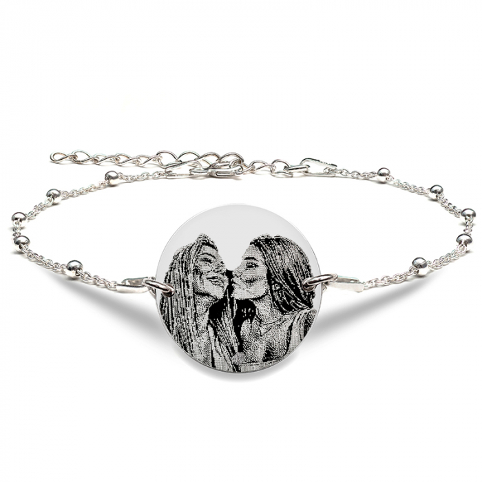 Bratara argint dama banut 17 mm personalizat cu poza [2]