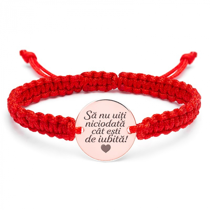 Bratara Argint snur impletit si banut 14.5mm, personalizata cu text [2]
